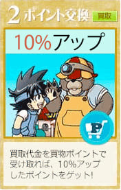 【2.ポイント交換】買取金を買物ポイントで受け取る場合は10%アップしたポイントをゲット!