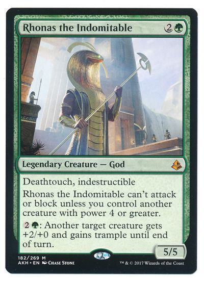 不屈の神ロナス Rhonas The Indomitable 英語版 神話レア マジック ザ ギャザリング買取ならカーナベル