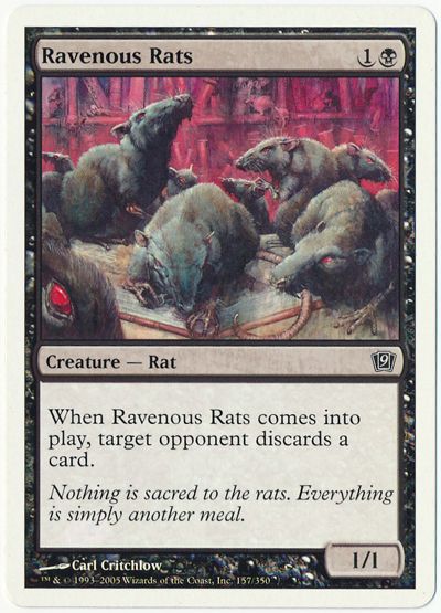 貪欲なるネズミ Ravenous Rats 英語版 Mtg 9ed コモン カーナベル