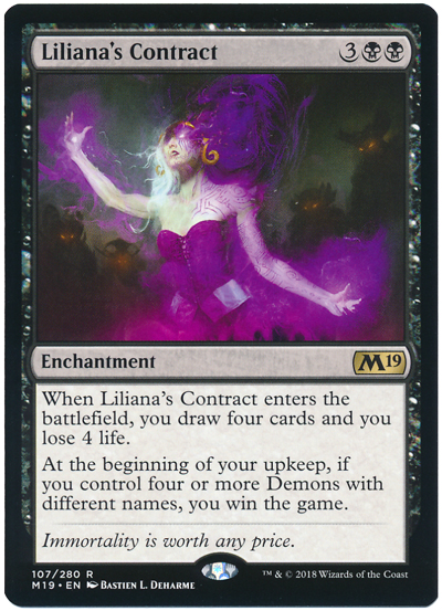 thumbnail image 2 of Liliana's Contract - M19 Magic: The Gathering - Rare Black Enchantment - Near Mint English 2 of 4