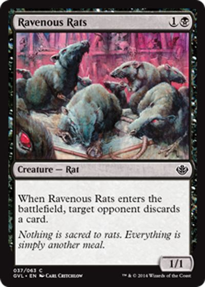 貪欲なるネズミ Ravenous Rats 英語版 Mtg Dd コモン カーナベル