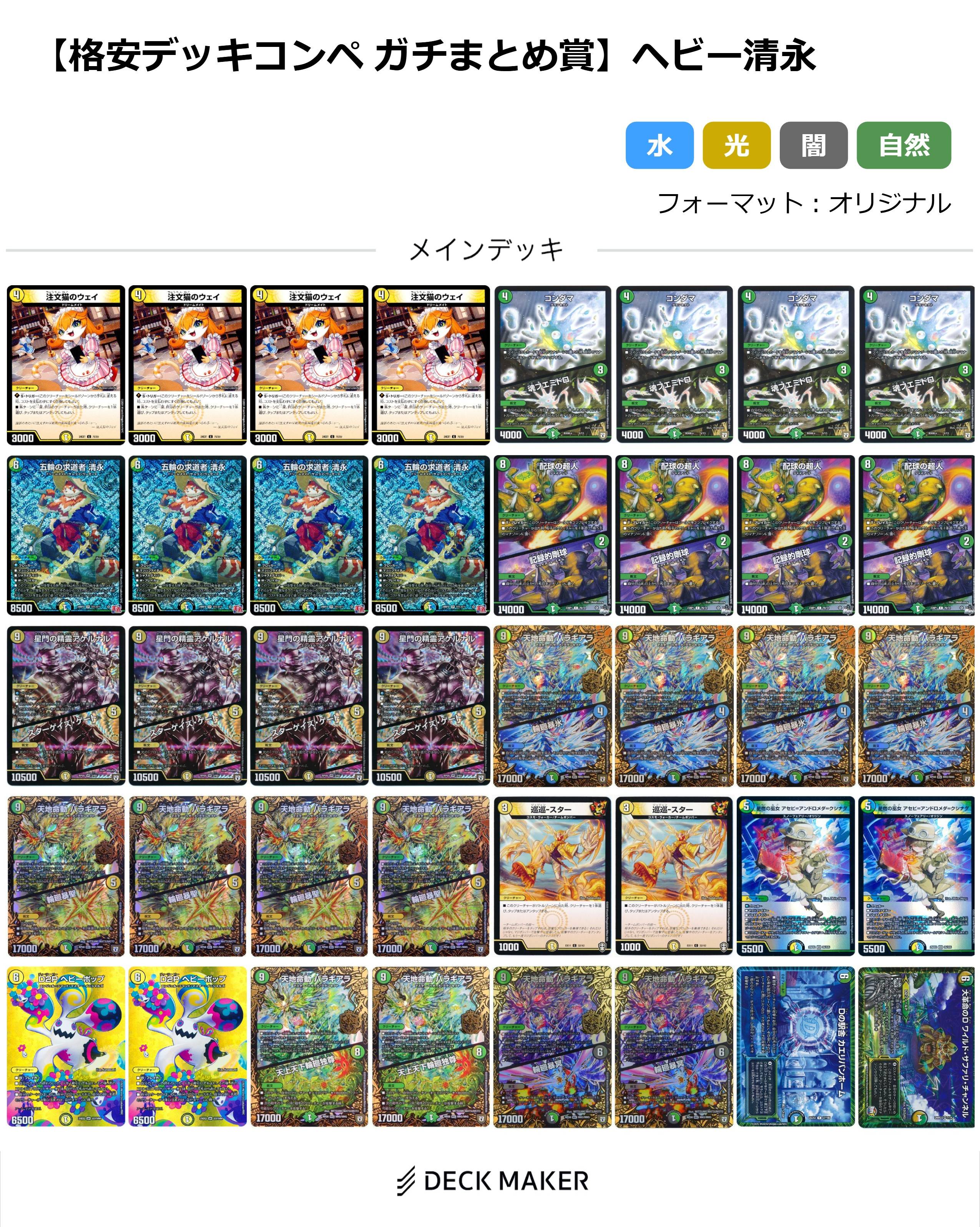 【格安デッキコンペ ガチまとめ賞】ヘビー清永