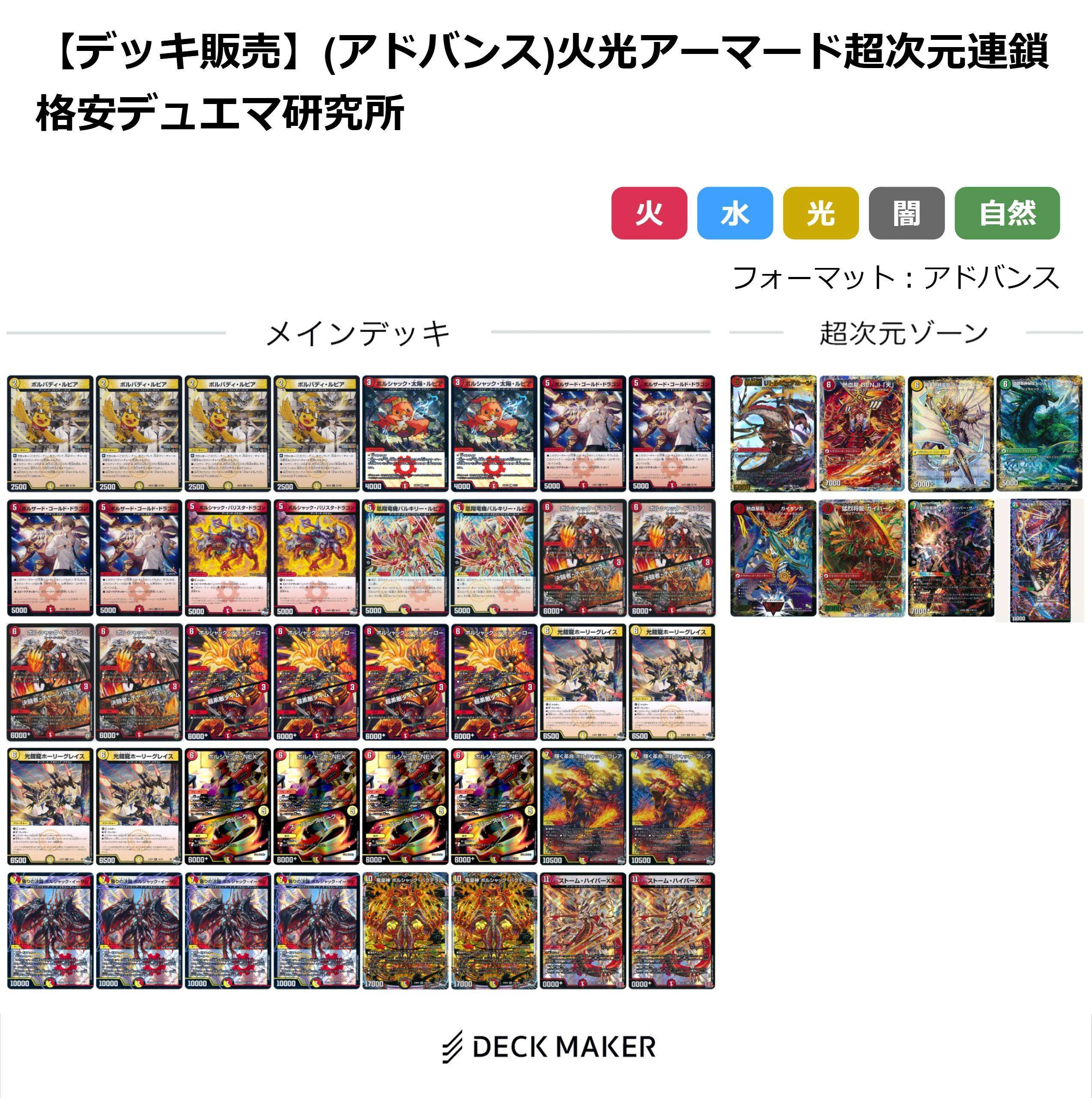 【デッキ販売】火光アーマード超次元連鎖 格安デュエマ研究所（アドバンス）
